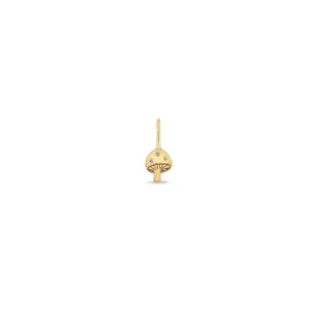 14k Single Midi Bitty Diamond Mushroom Charm