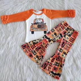 6 A7-30 girl winter halloween pumpkin long sleeve set-promotion 2023.10.4