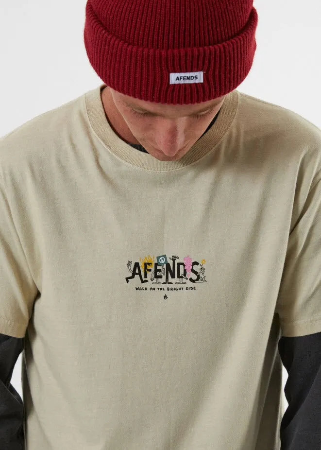 Afends Men's Bright Side Retro Fit Tee Cement M191010