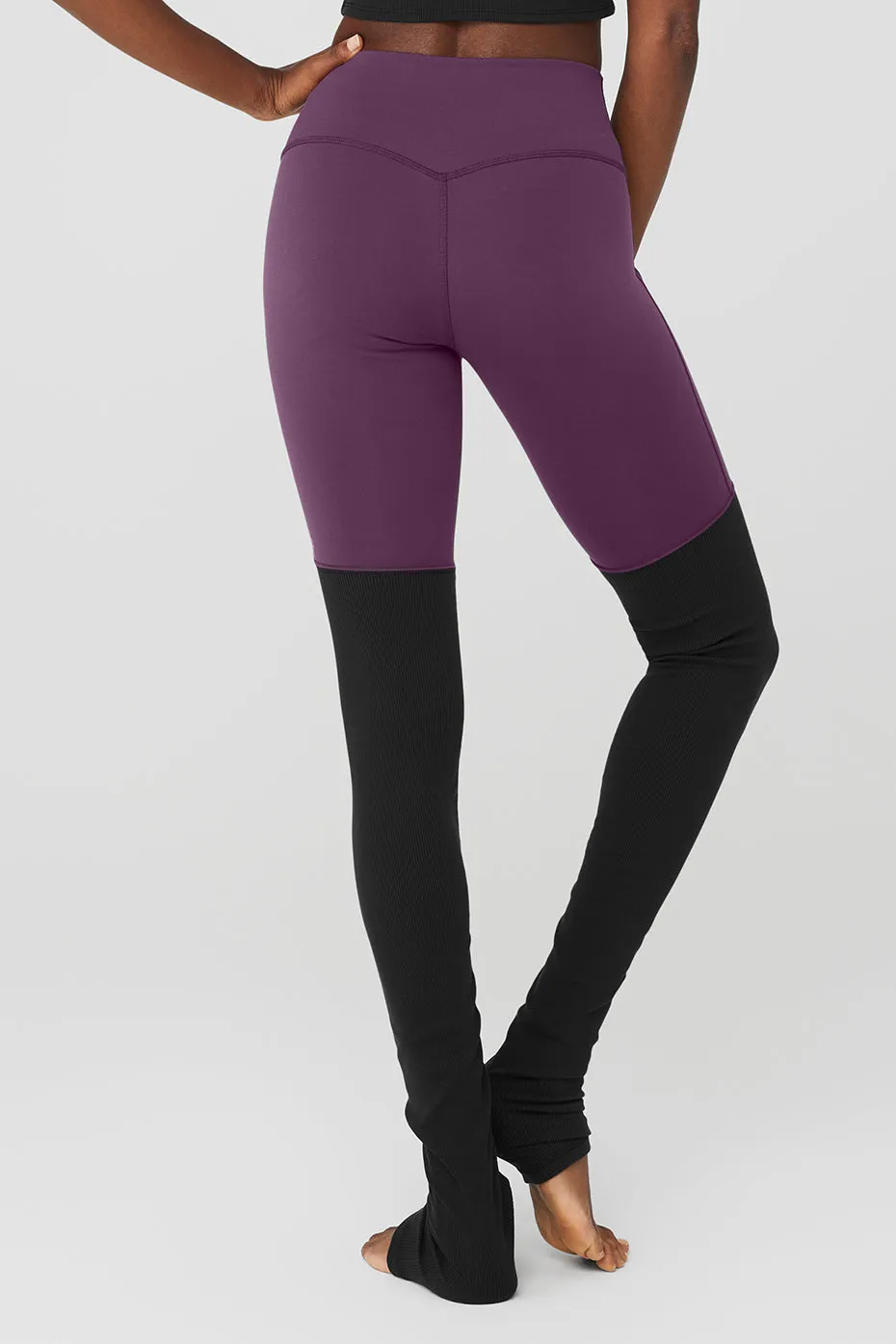 Airbrush High-Waist Highlight Goddess Legging - Dark Plum/Black