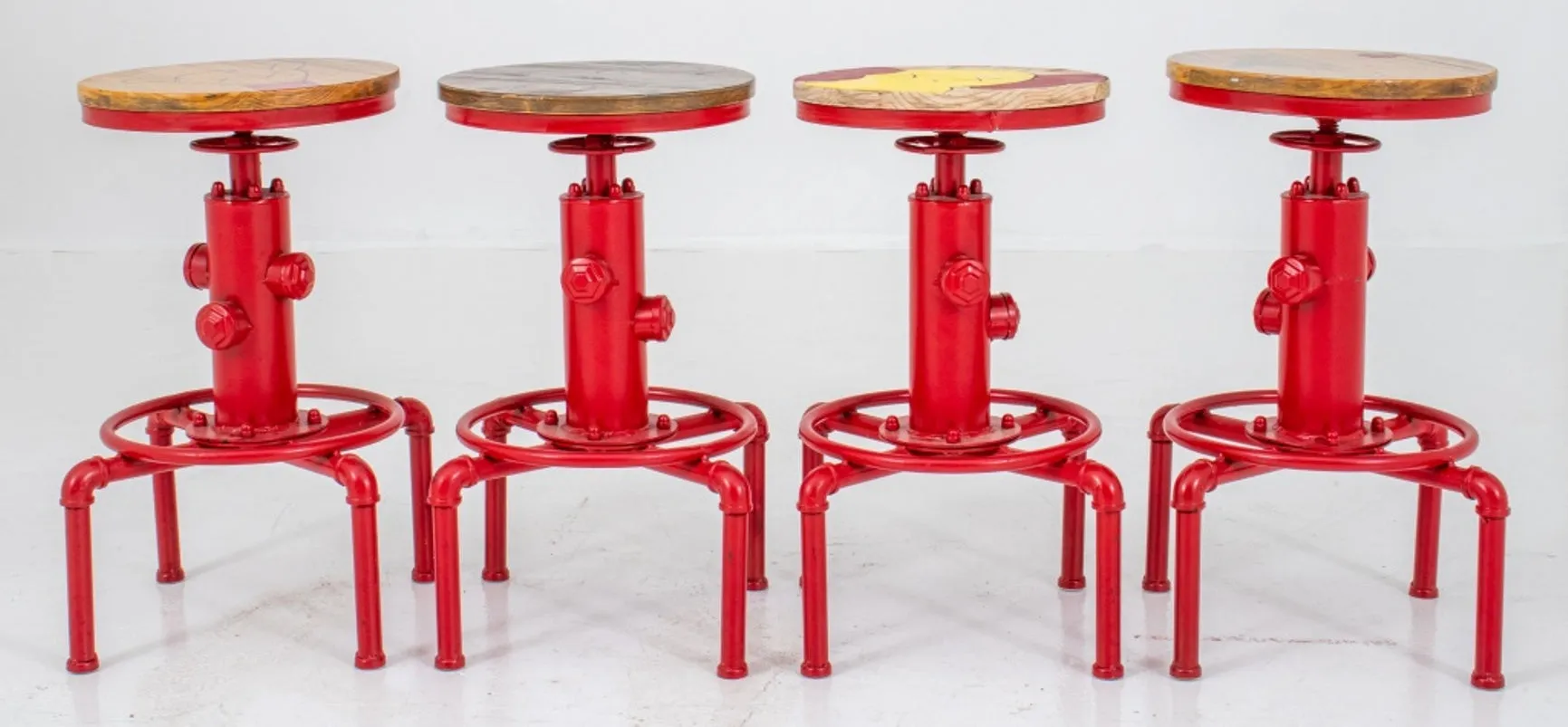 American Industrial "Outsider Art" Stools, Set of 4