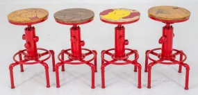 American Industrial "Outsider Art" Stools, Set of 4