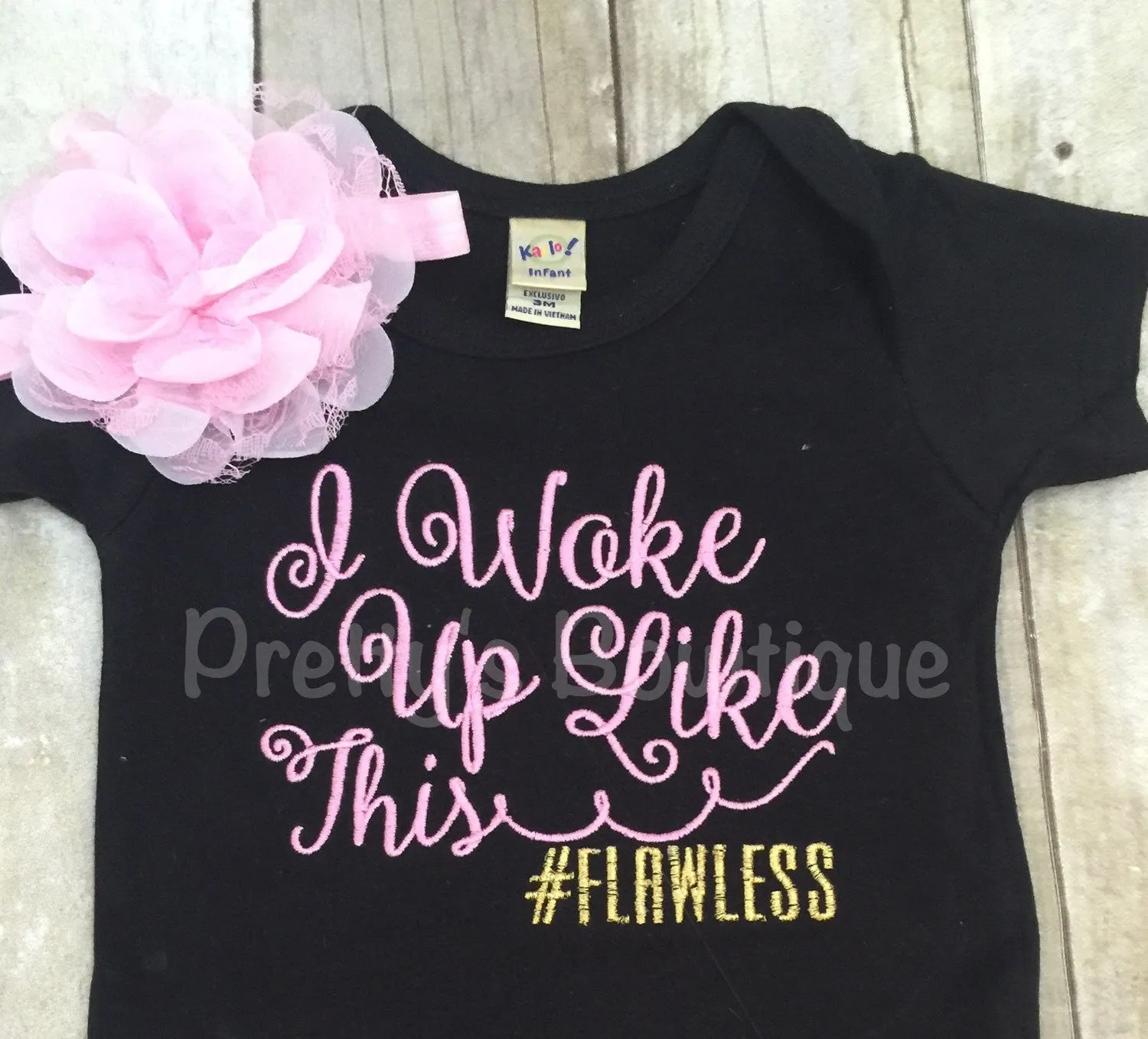 Baby girl outfit i woke up like this flawless -- I woke up like this #flawless shirt or bodysuit, legwarmers and headband