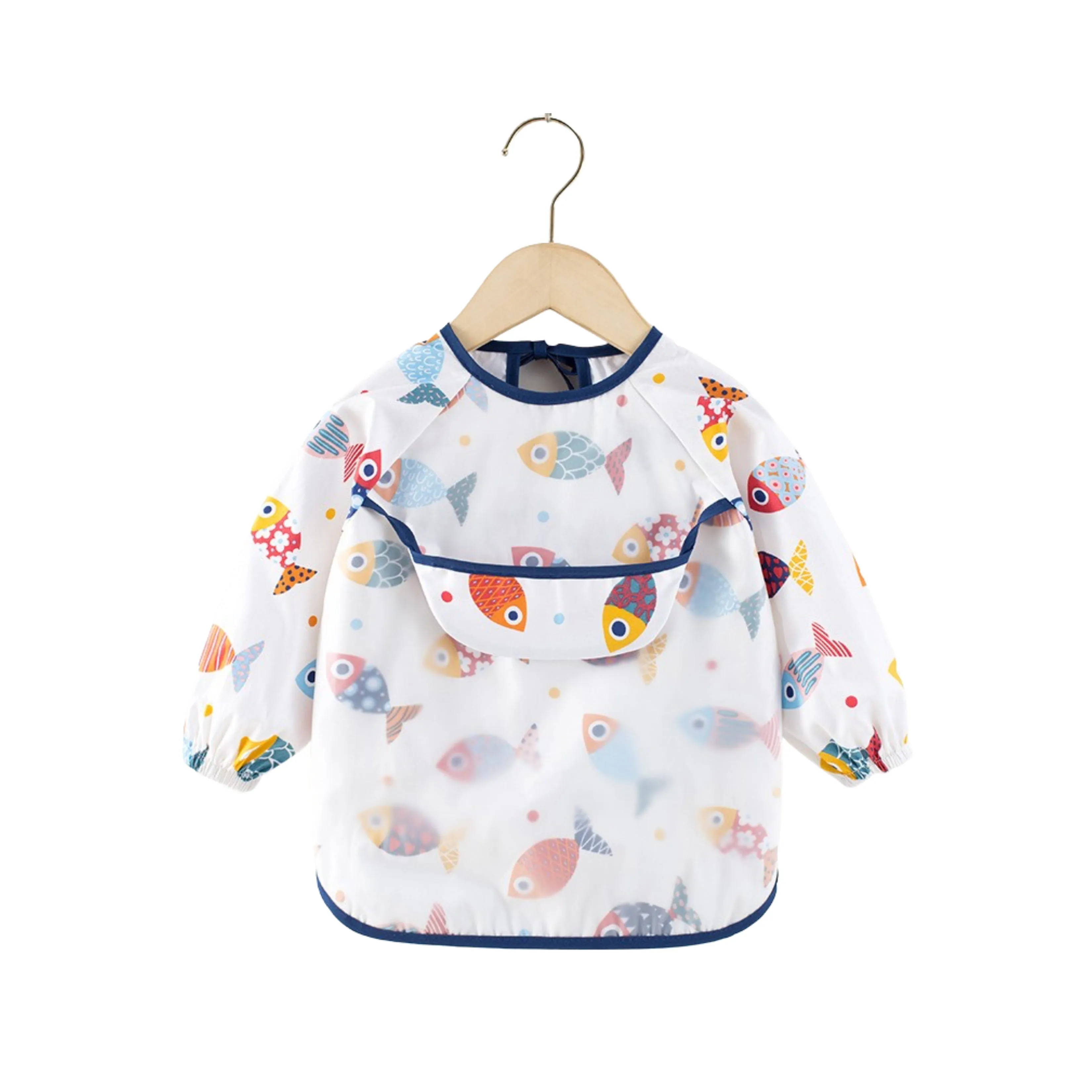 Baby Long Sleeve Apron Smock Bib in Under the Sea