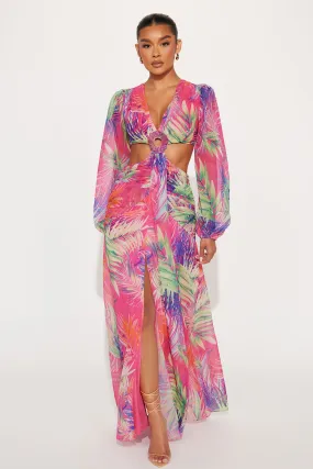 Breezing By Chiffon Maxi Dress - Fuchsia