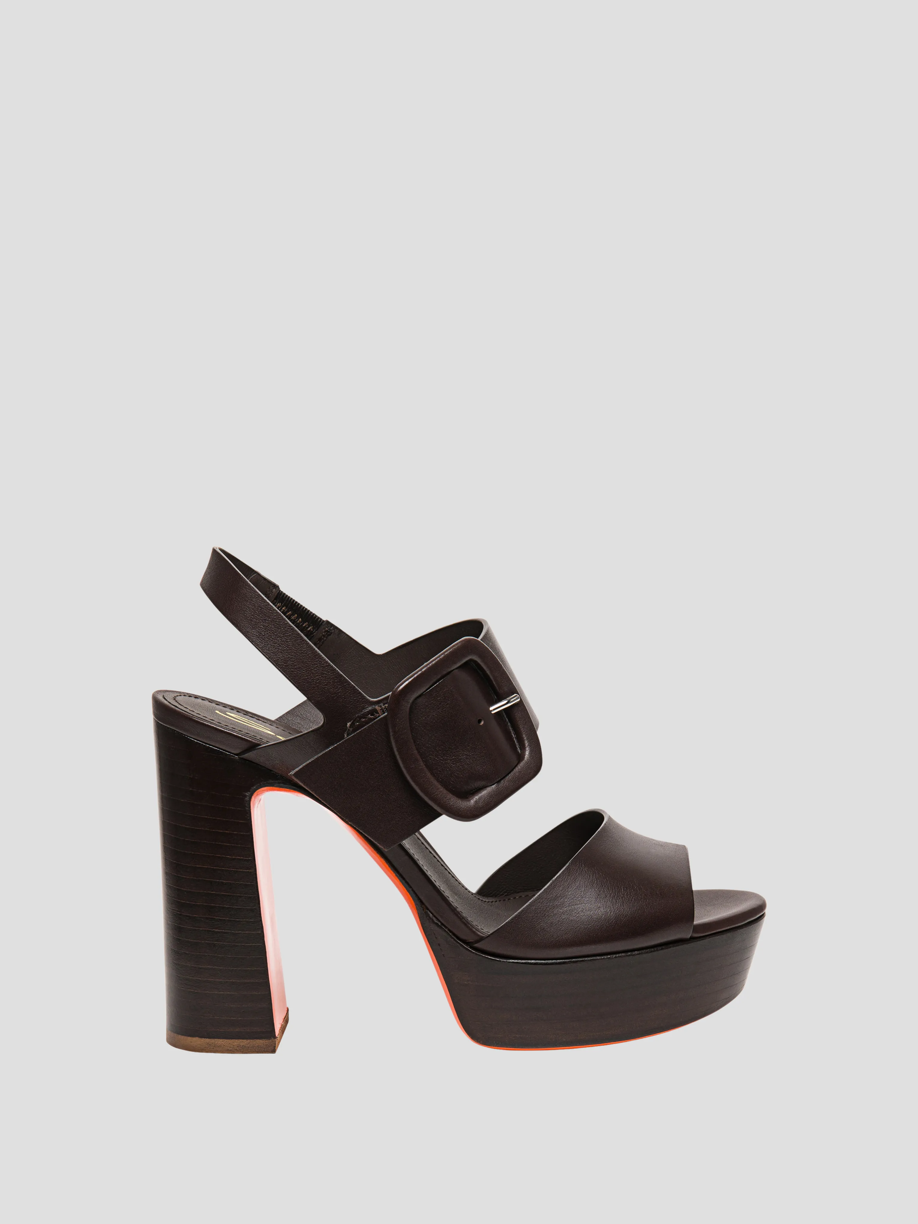 Bruxel Chocolate Leather Platform Sandal