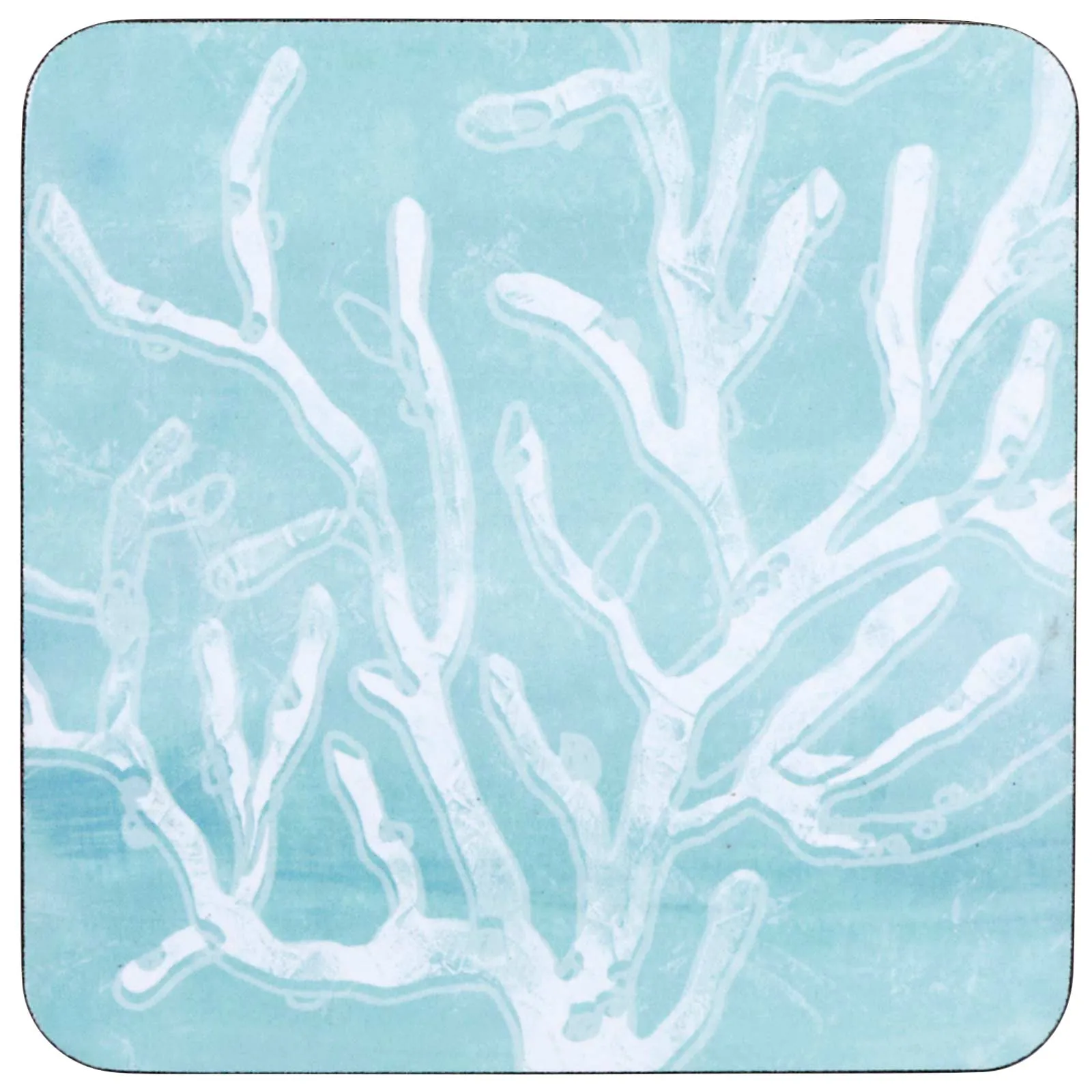 Cerulean Sea Coral Square Art Coasters - Set of 4