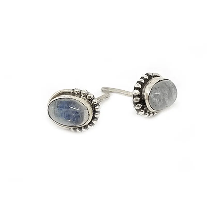 Chotto Moonstone Oval Bohemian Earrings