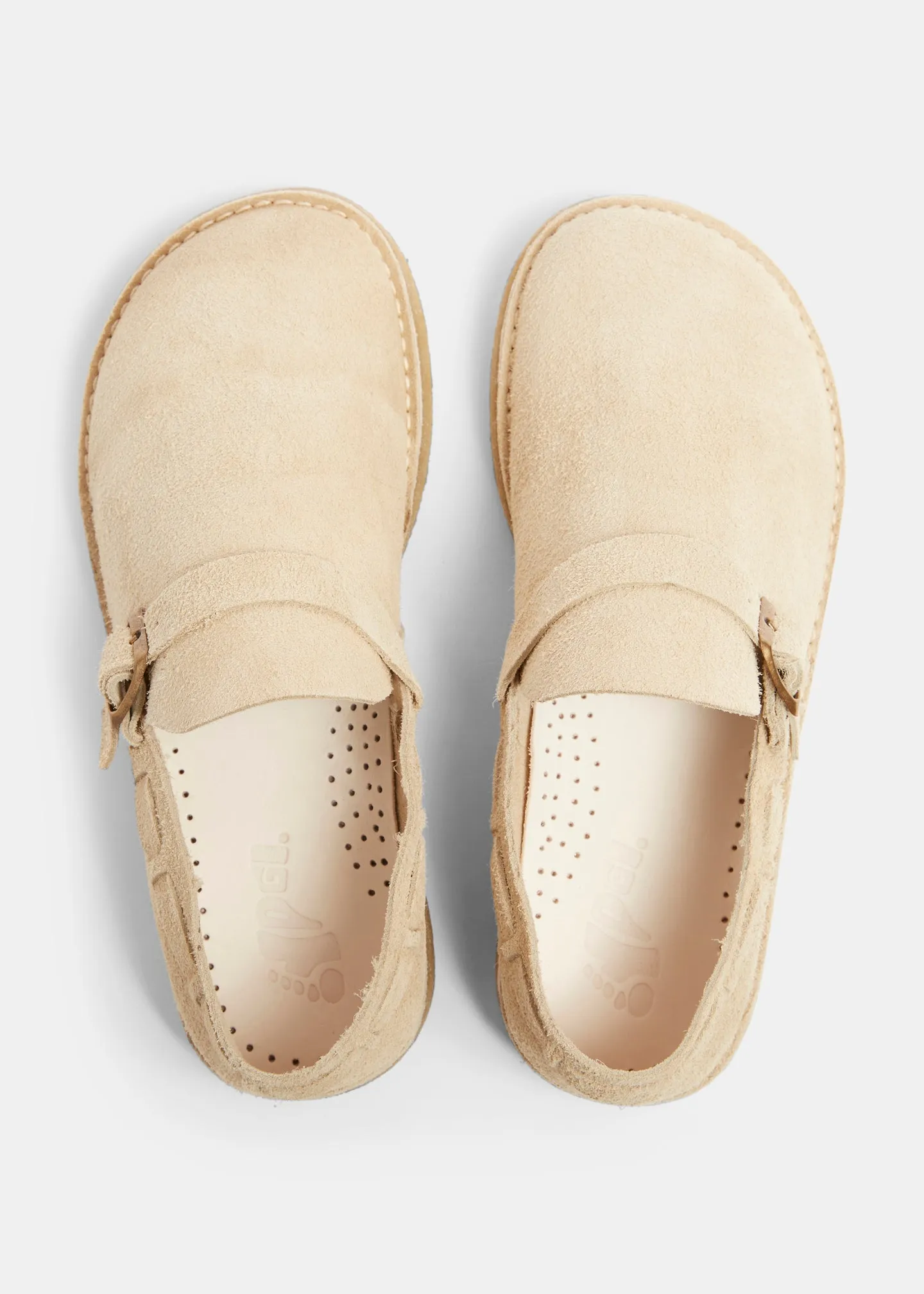 Corso Suede Buckle Monk Shoe On Crepe - Hairy Sand