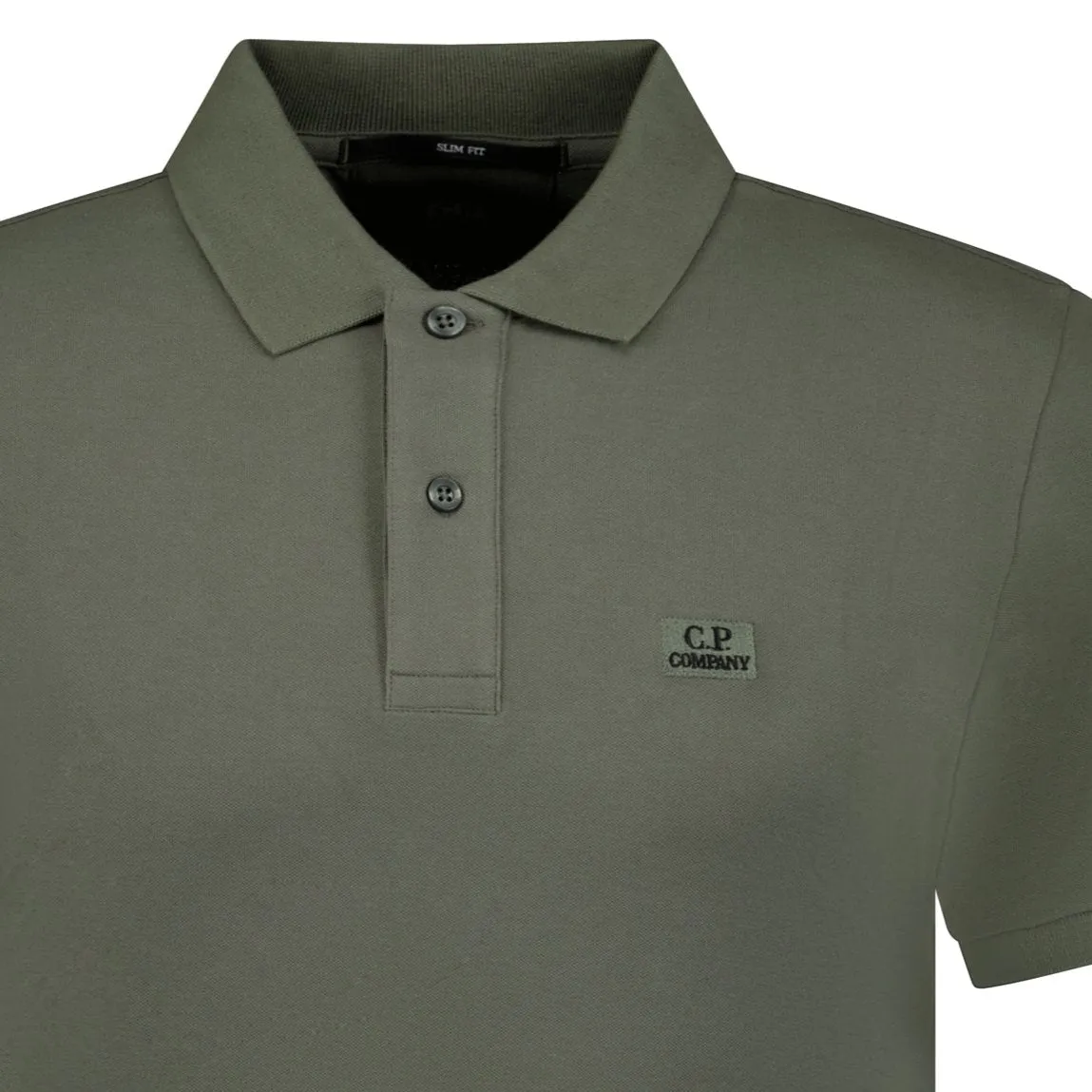 CP COMPANY Short Sleeve Stitch Logo Polo-Shirt Green