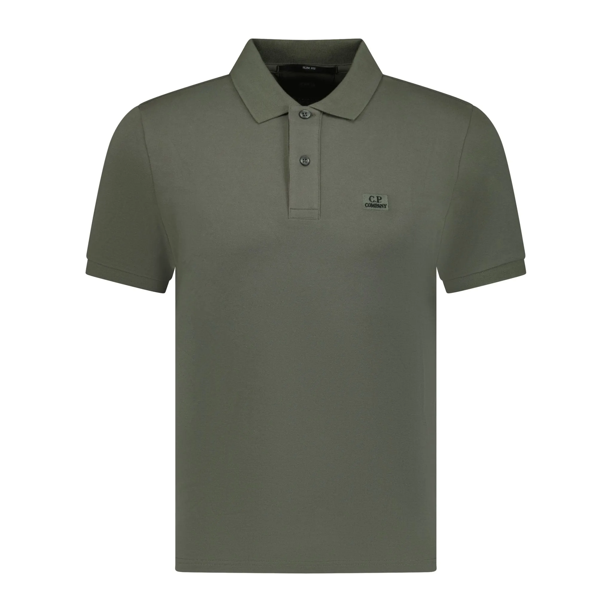 CP COMPANY Short Sleeve Stitch Logo Polo-Shirt Green