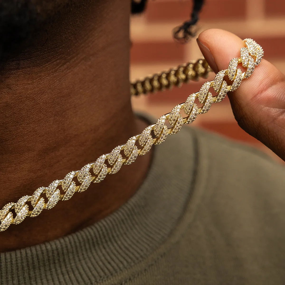 Diamond Cuban Chain in Yellow Gold - 8.5mm