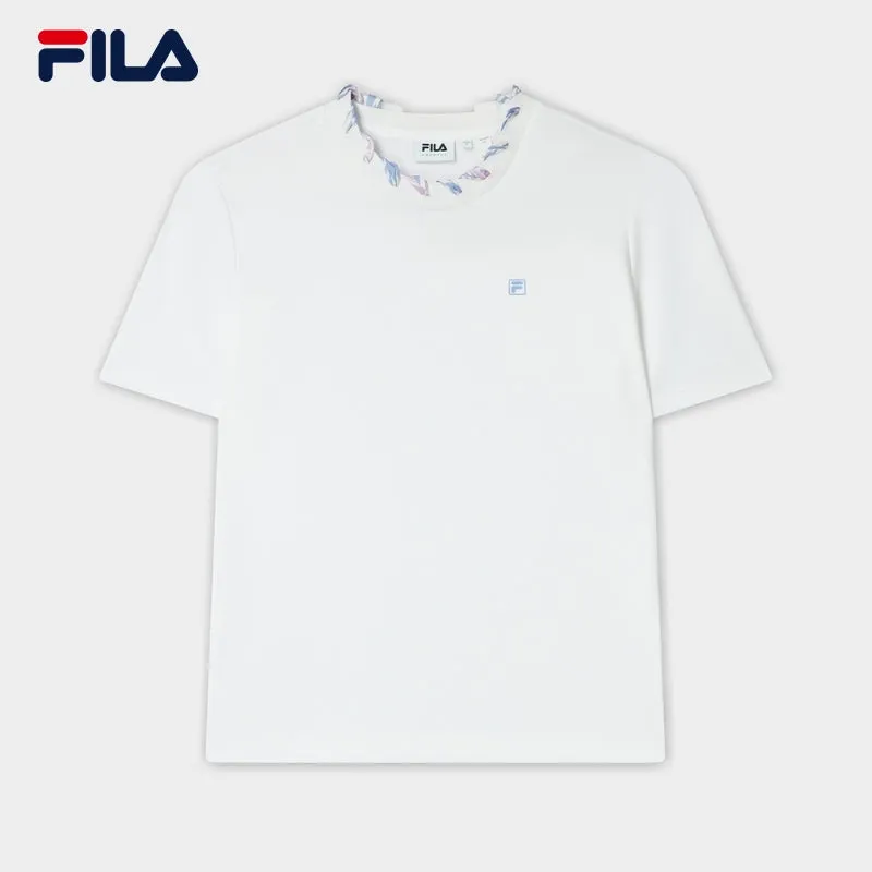 FILA CORE WHITE LINE EMERALD Women Short Sleeve T-shirt in White