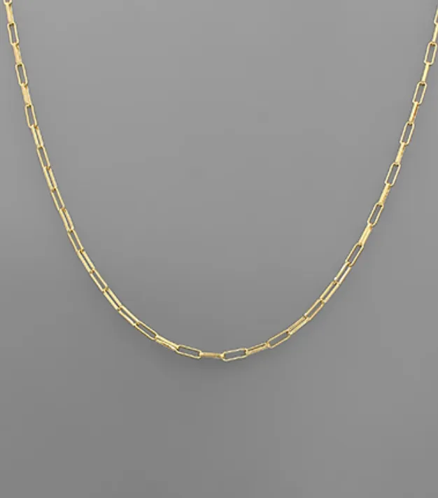 Finley 6mm Brass Paperclip Necklace