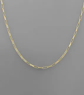 Finley 6mm Brass Paperclip Necklace