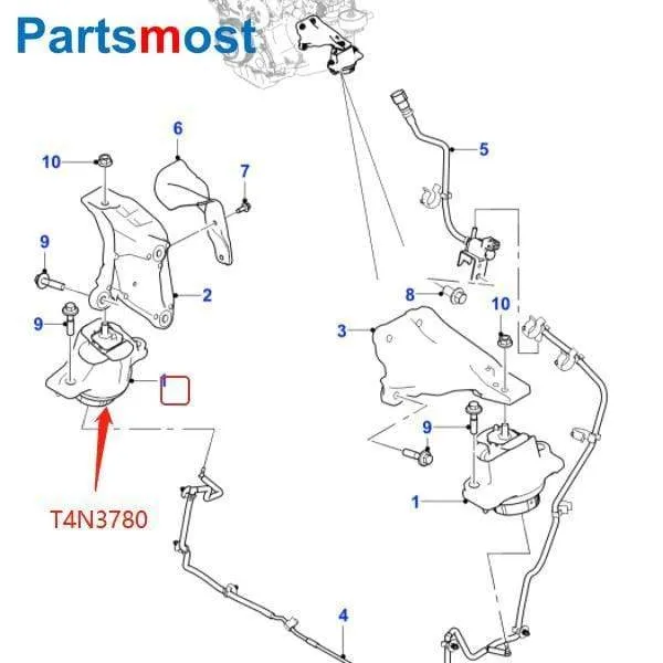 Front Engine Mount For JAGUAR XE X760 2015 2016 2017 2.0L Petrol Engine Mounting OE Quality Torque Strut T4N3780