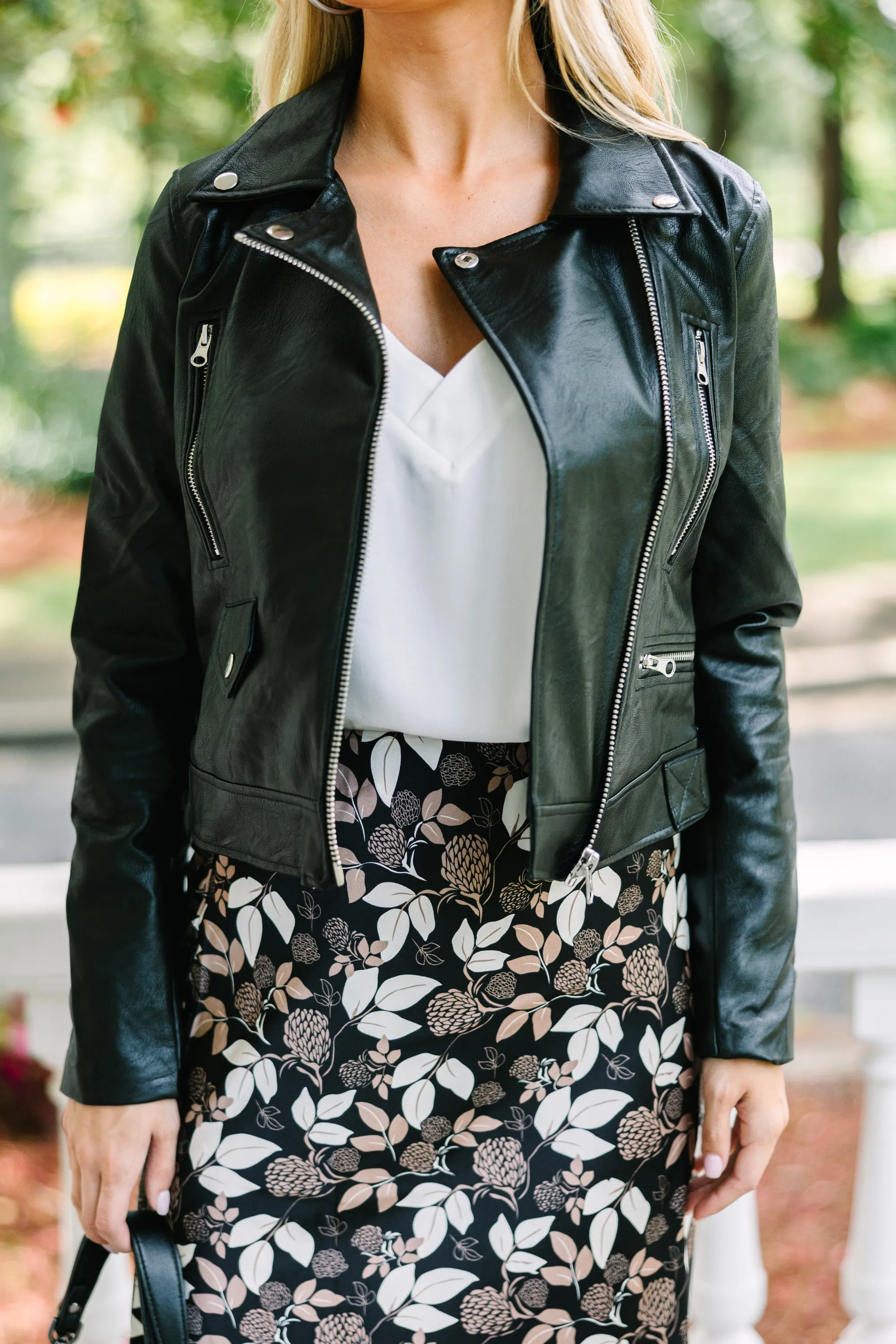 Give One Reason Black Faux Leather Jacket