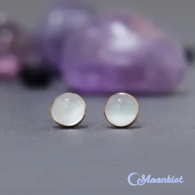 Gold Filled White Moonstone Stud Earrings  | Moonkist Designs