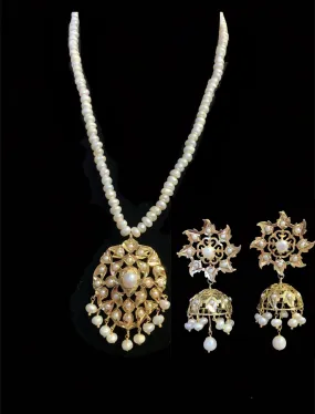 Isha  fresh water pearl necklace set ( READY TO SHIP )