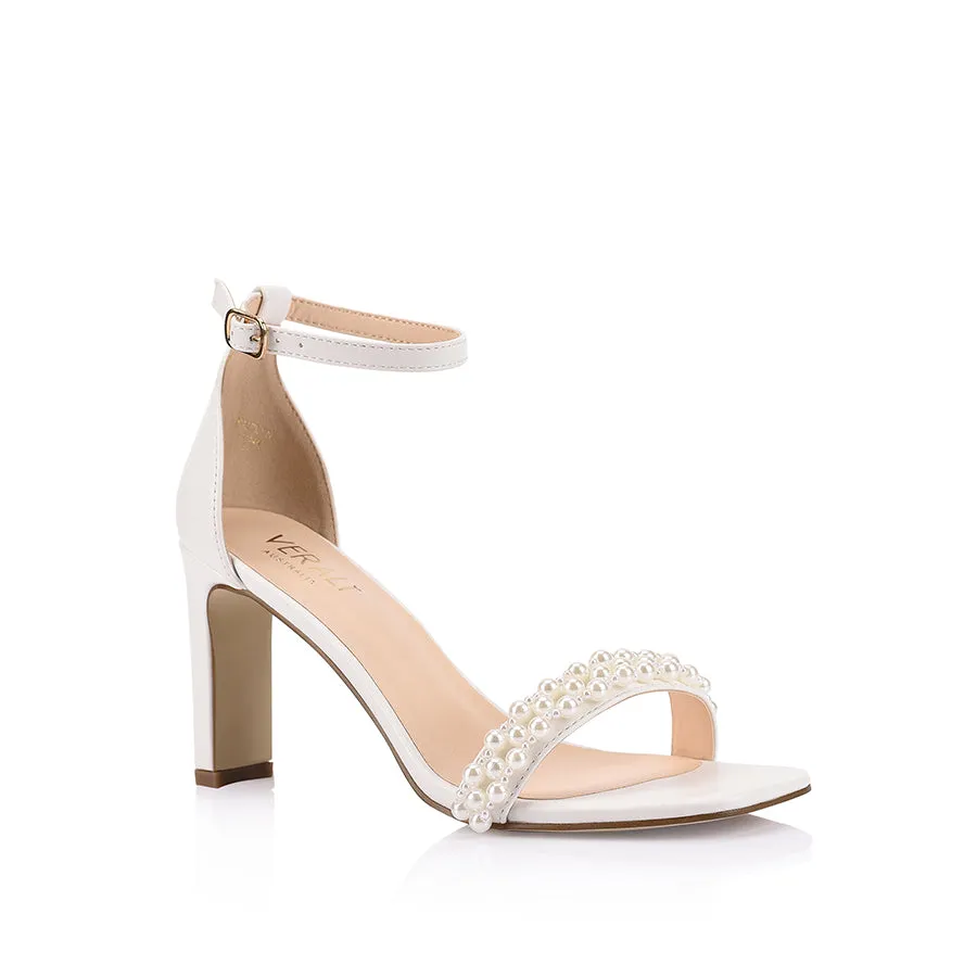 Kaitlyn Block Heel Sandals - Chalk Pearl