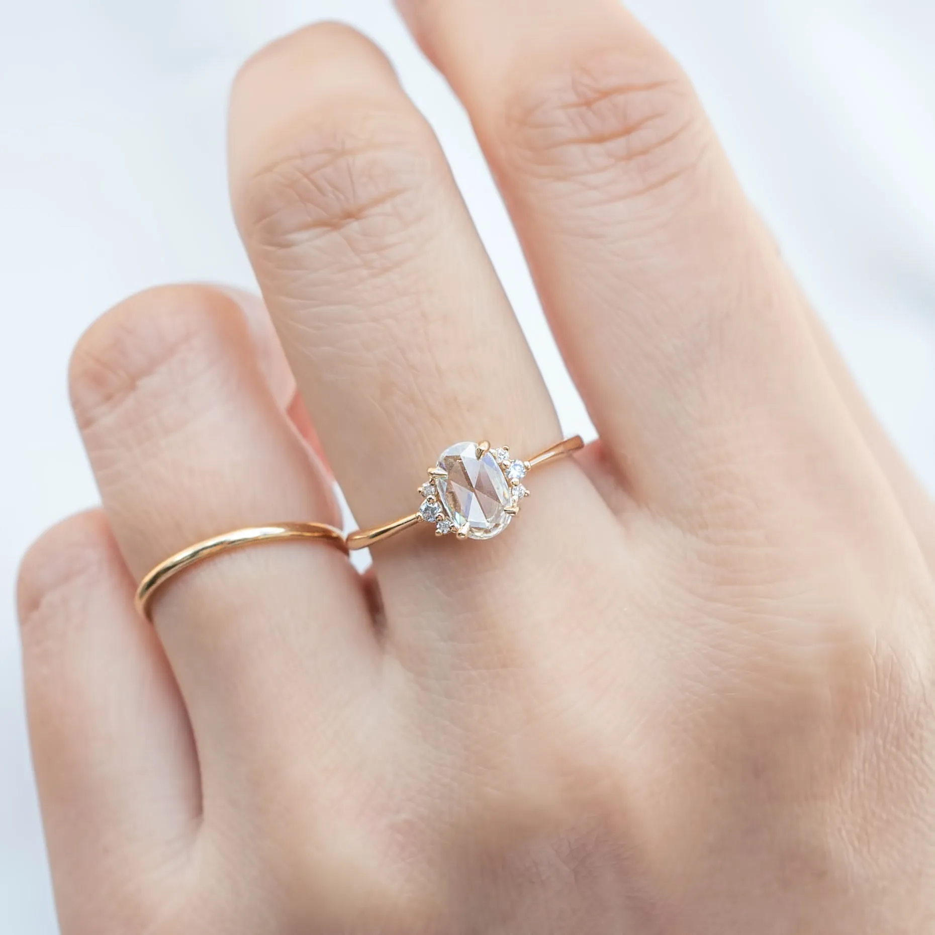 Lena Oval Rose Cut Diamond Ring