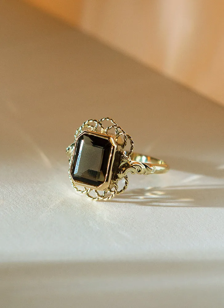 Leonis smoky quartz ring 14k gold