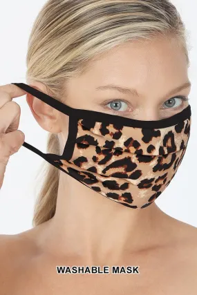 LEOPARD PRINT MASK TAN