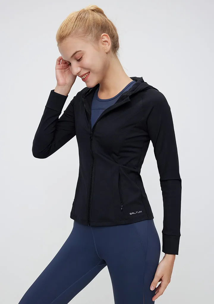 Lightweight Full-Zip Hooded Workout Sweatshirts with Pockets