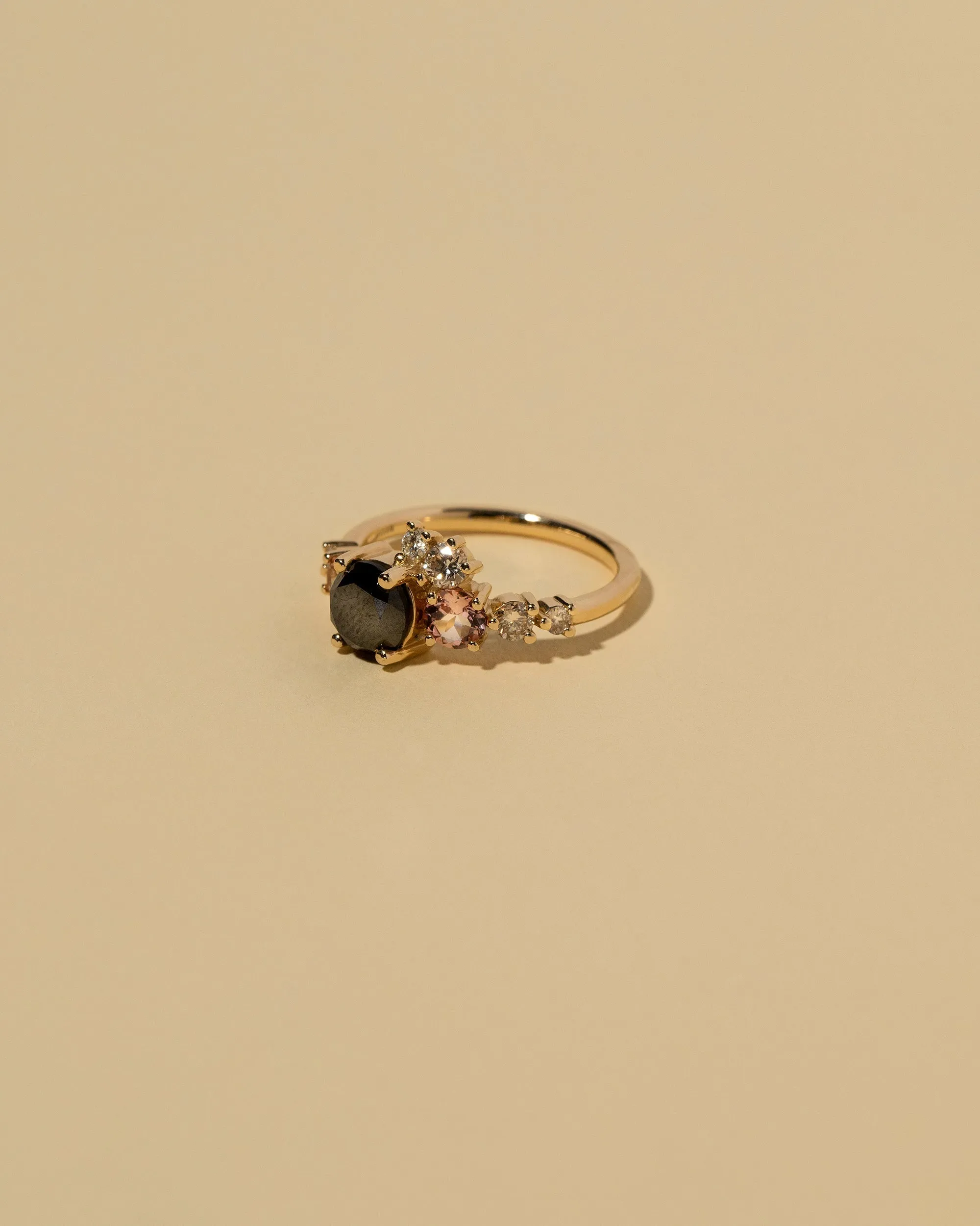 Luna Ring - Black & Champagne Diamond