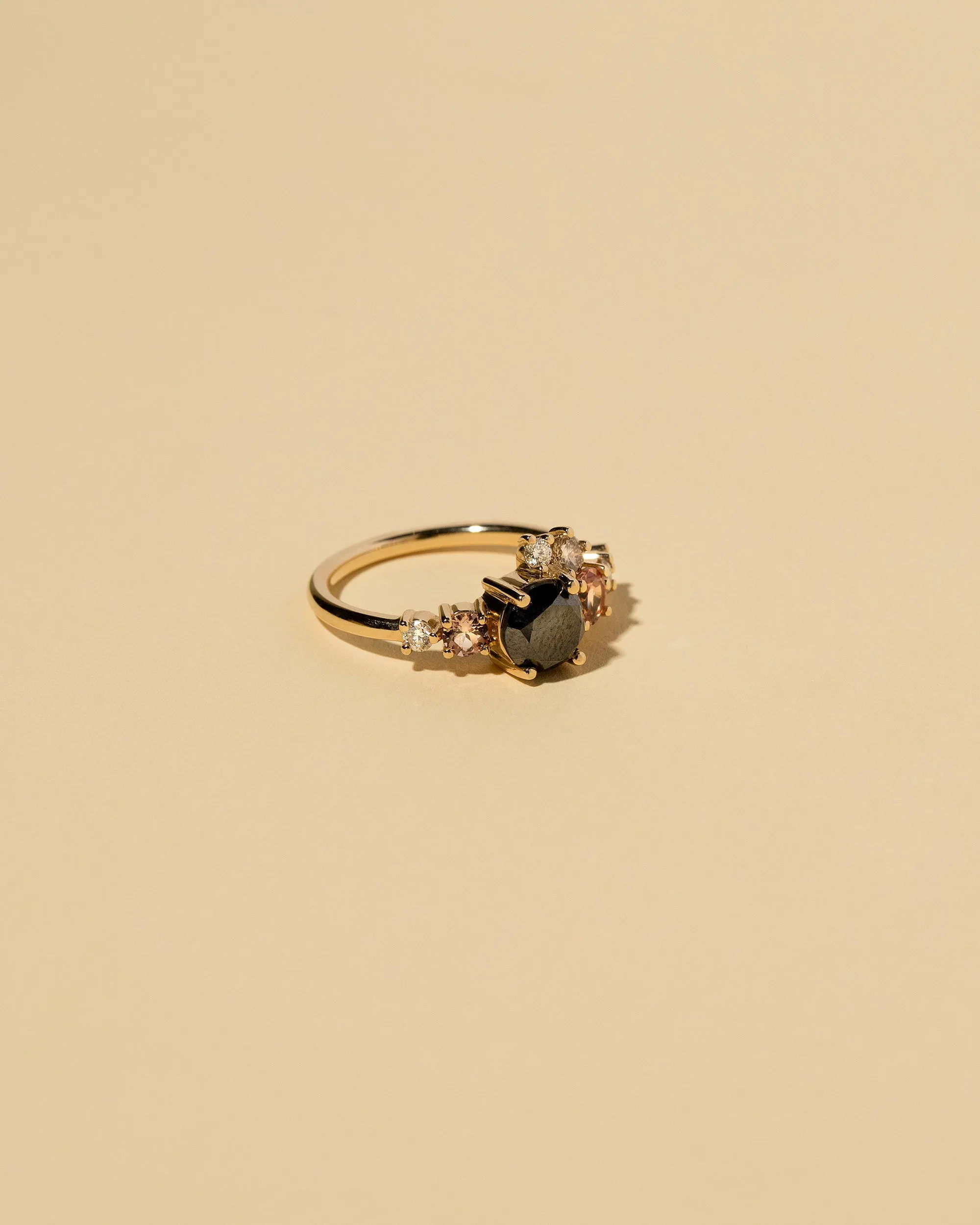 Luna Ring - Black & Champagne Diamond