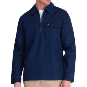 Lyle and Scott Indigo Blue Long Sleeve Shirt - Quarter Zip Overshirt