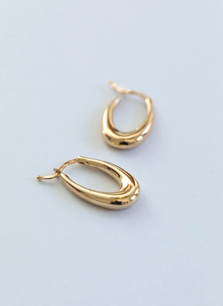 Marie oval earrings 14k gold