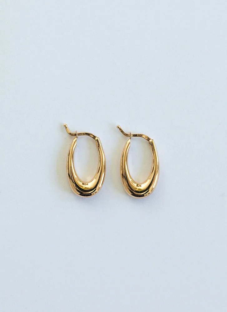 Marie oval earrings 14k gold