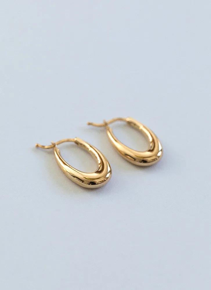 Marie oval earrings 14k gold