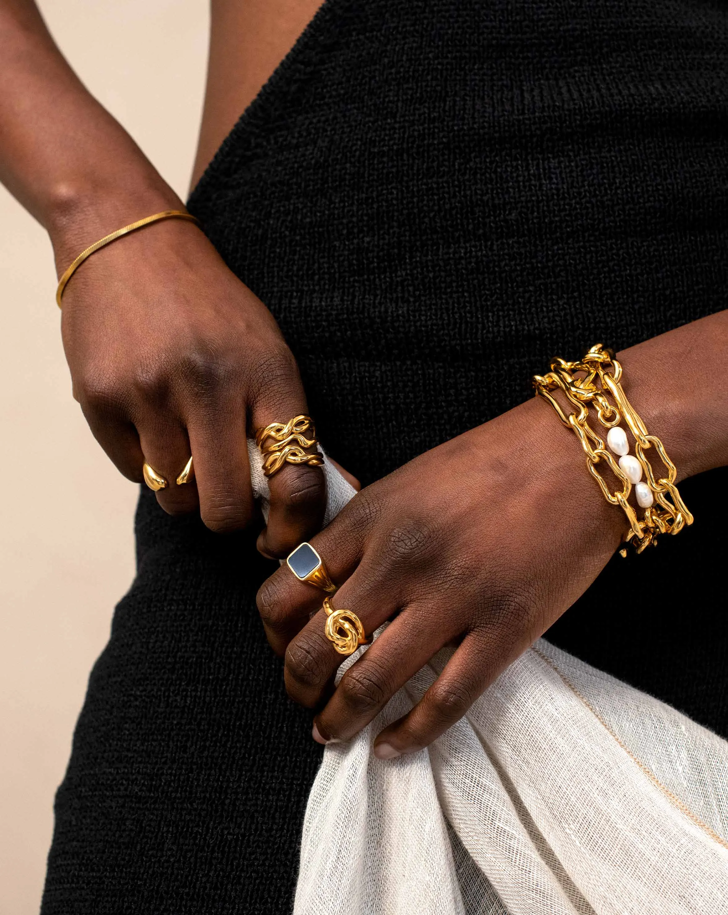 Molten Knot Stacking Ring | 18ct Gold Plated Vermeil