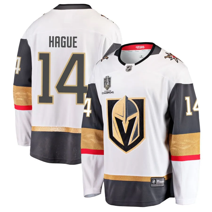 Nicolas Hague  Vegas Golden Knights Fanatics Branded 2023 Stanley Cup Champions Away Breakaway Jersey - White