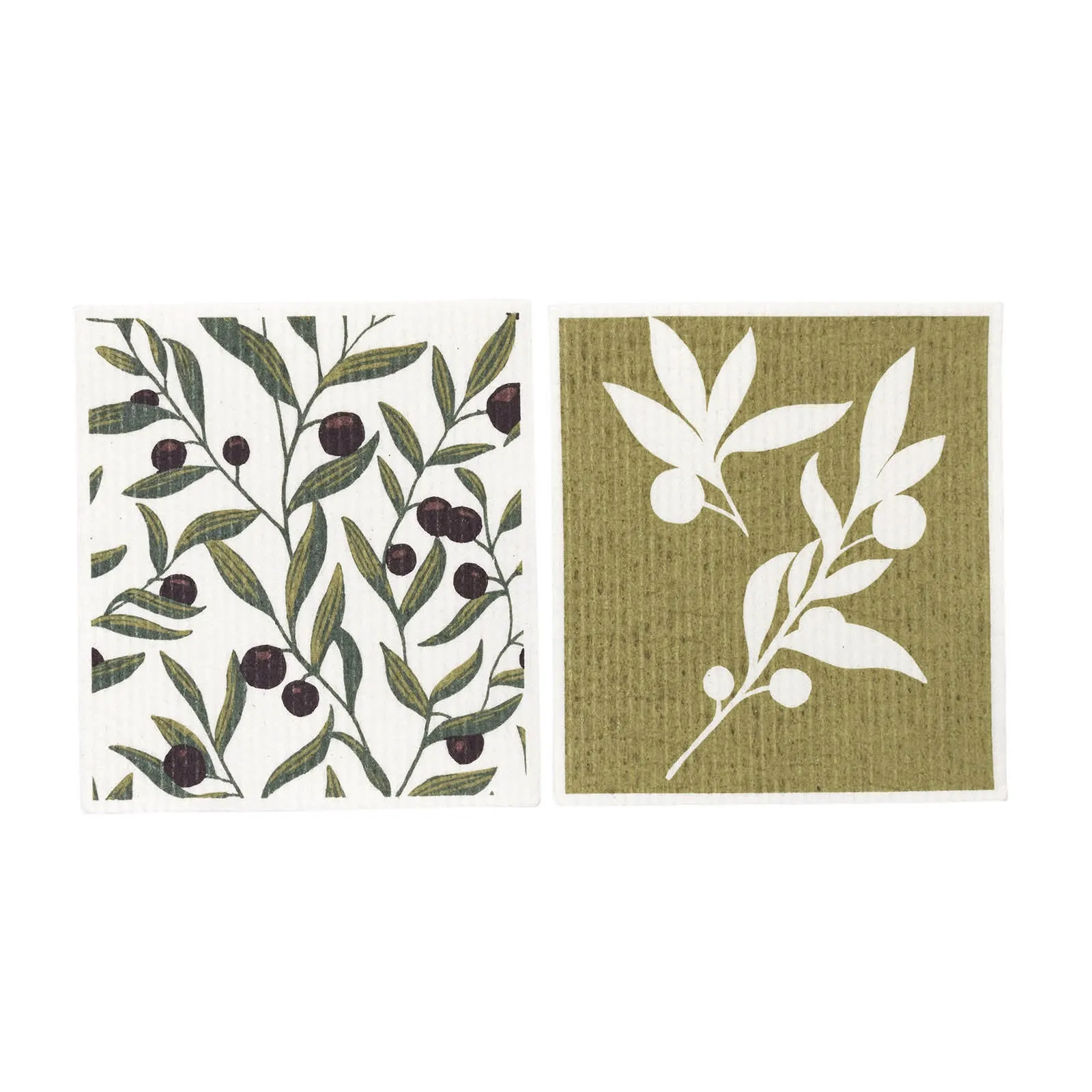 Olives Themed Eco-Friendly Sponge Cloth - Set of 2