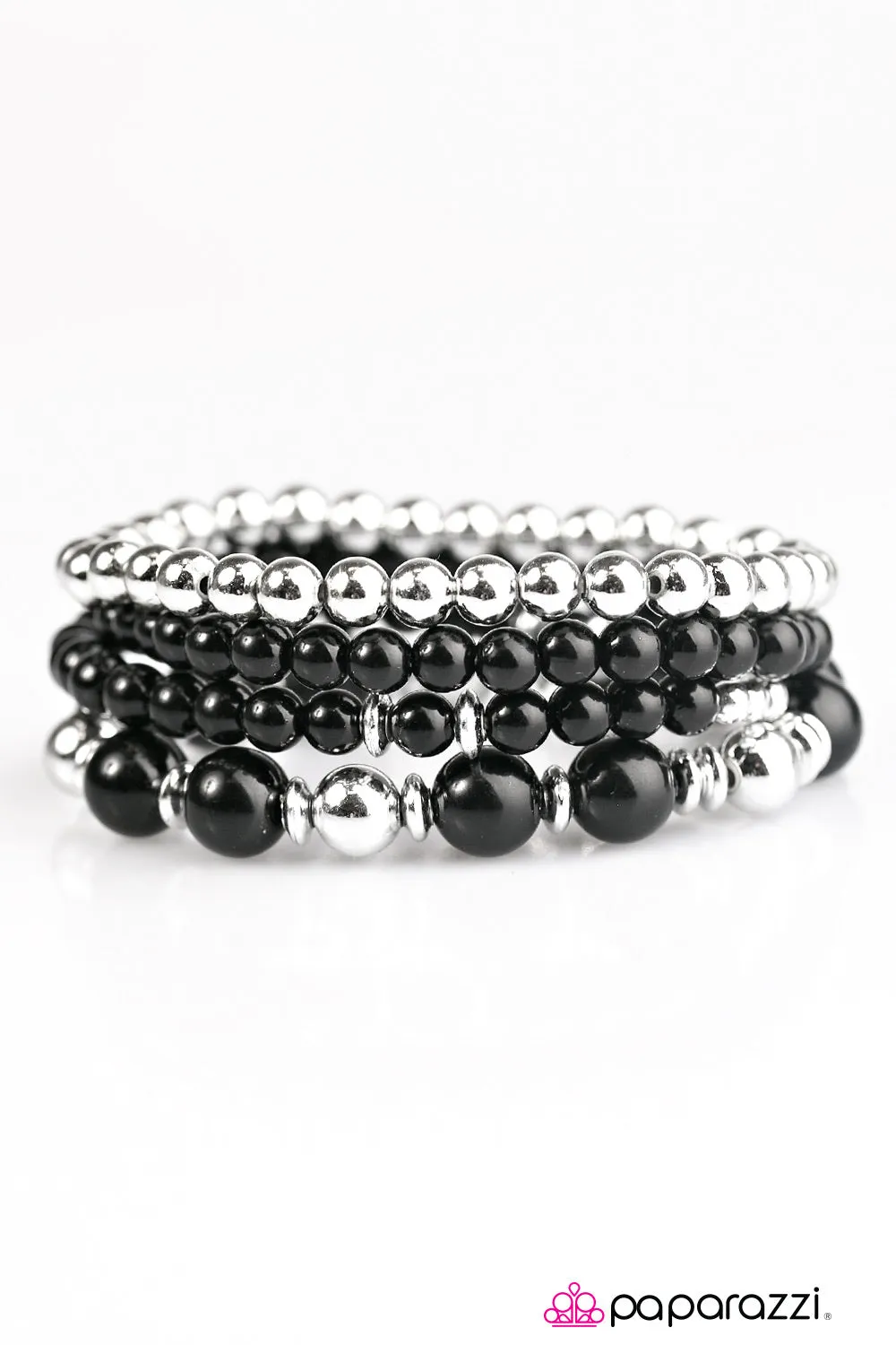 Paparazzi Accessories - Party Like Gatsby  #B439 Peg - Black Bracelet