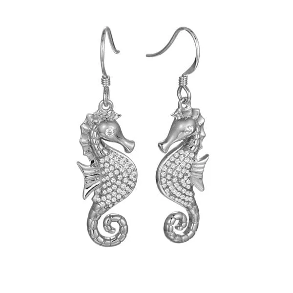 Pavé Magical Reef Seahorse Earrings