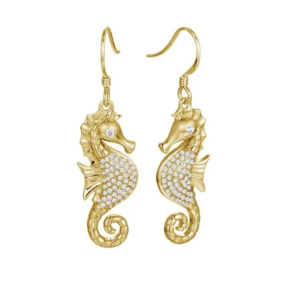 Pavé Magical Reef Seahorse Earrings