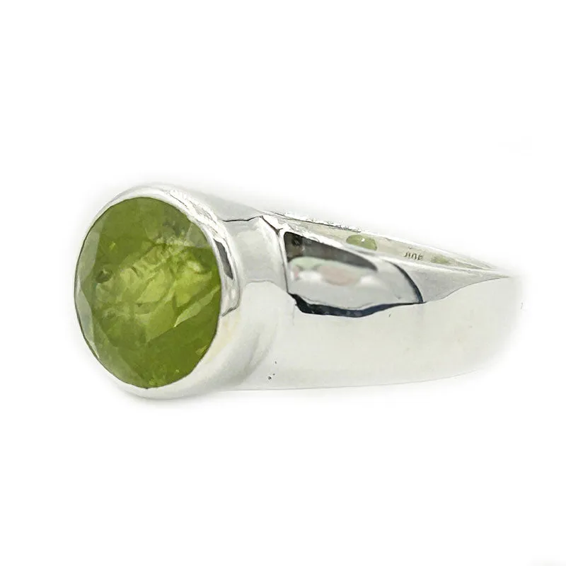 Peridot Round Gemstone Boho Ring