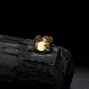 Real Gold Plated Z  Gold Molten Ring-Small