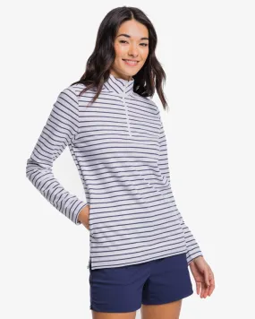 Southern Tide Women's Heather Tara Quarter Zip - Heather Navy