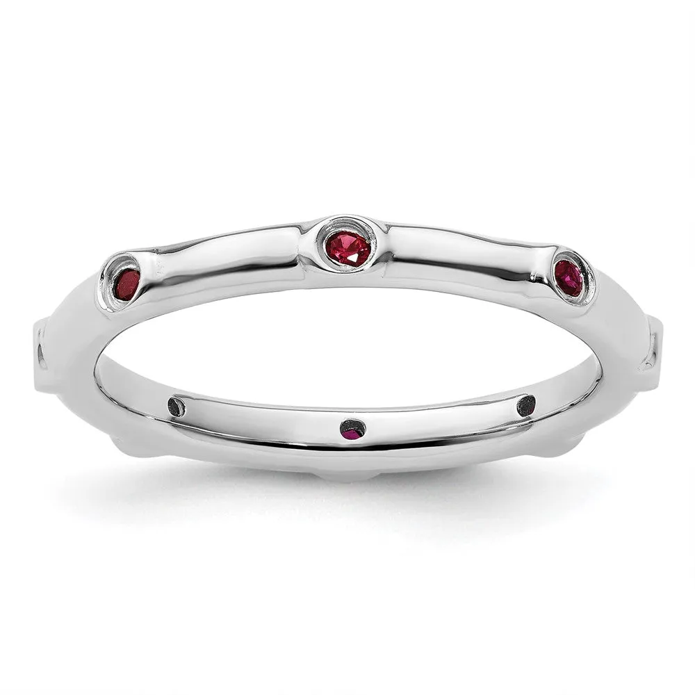 Stackable Expressions Created Ruby Ring in Sterling Silver