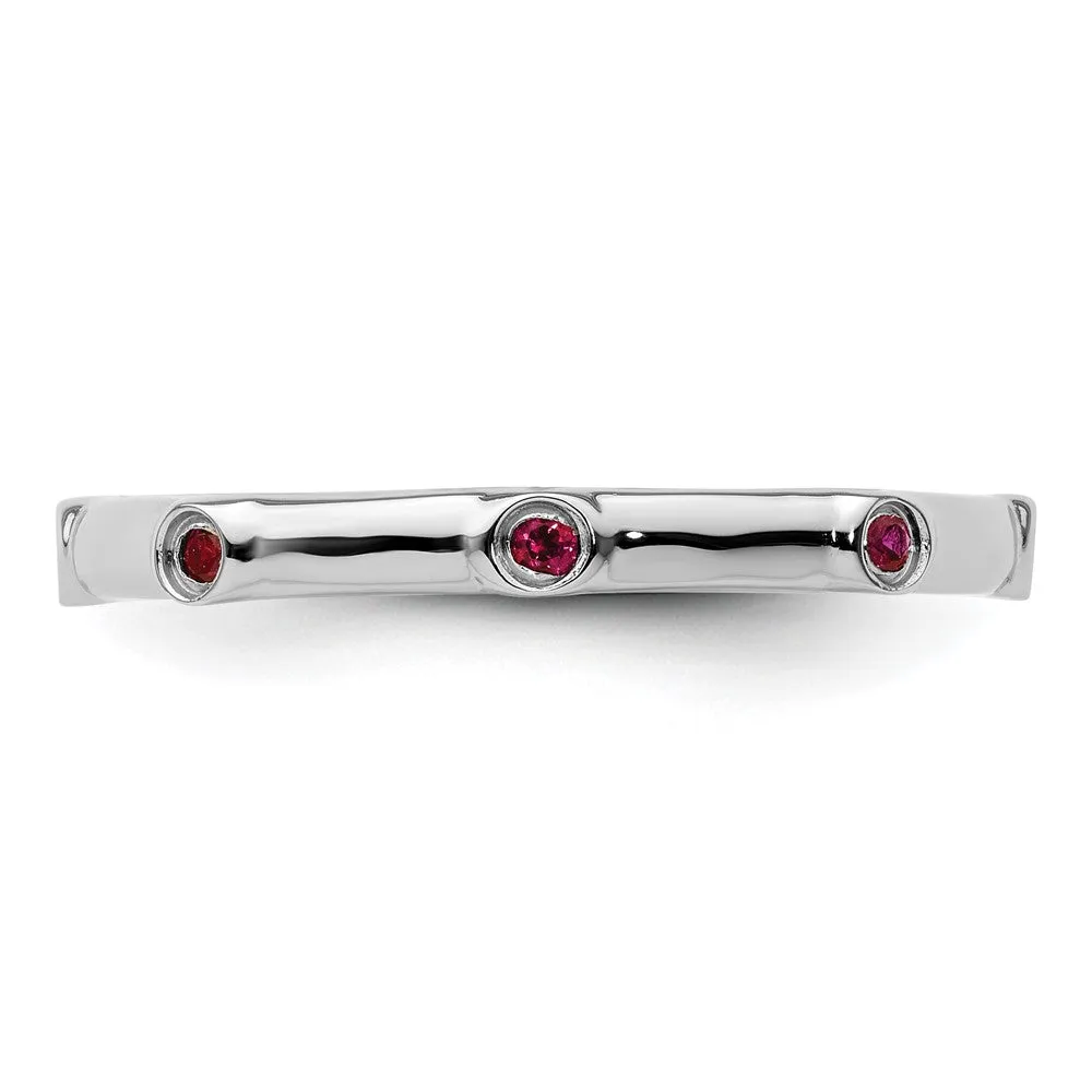 Stackable Expressions Created Ruby Ring in Sterling Silver