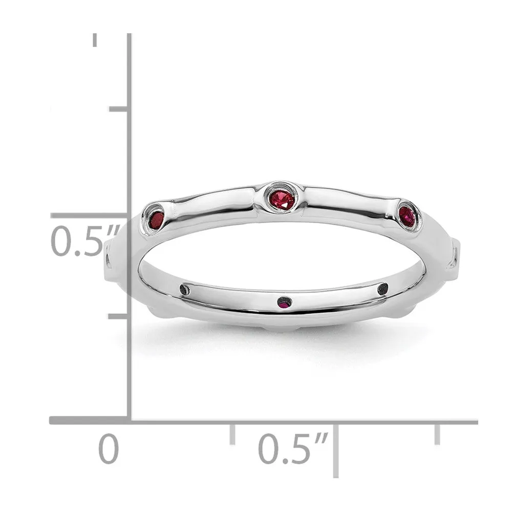 Stackable Expressions Created Ruby Ring in Sterling Silver