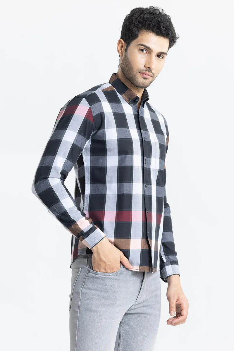 Subtle Checks Black Shirt