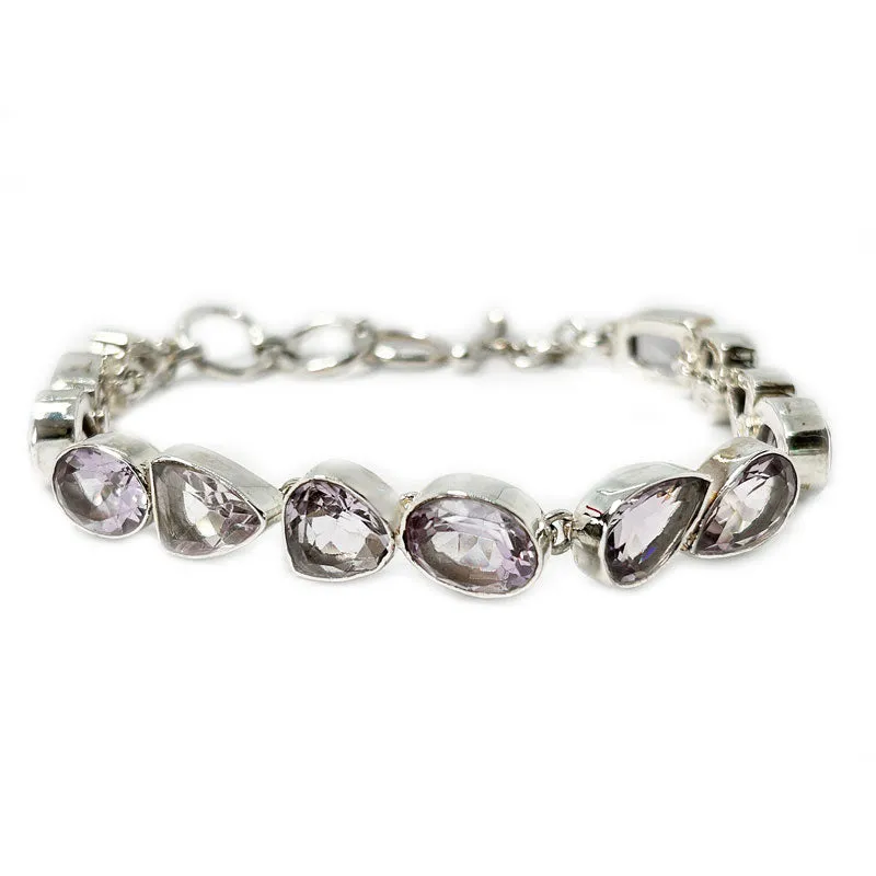 Telugu Light Amethyst Silver Bracelet