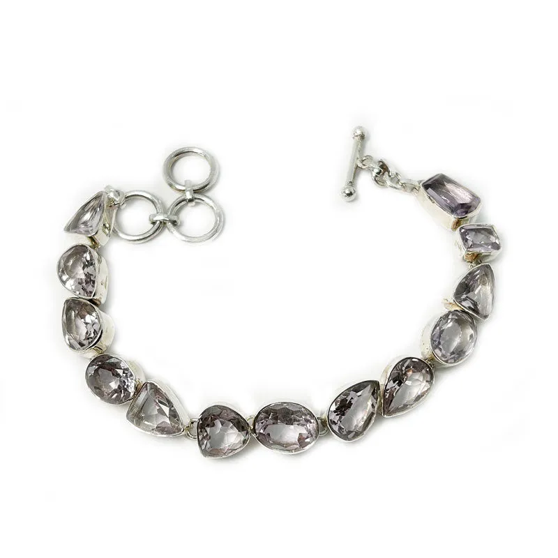 Telugu Light Amethyst Silver Bracelet