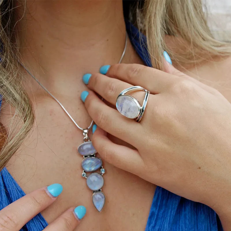 Tuhin Moonstone Bohemian Ring